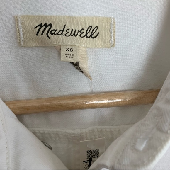 Madewell Denim Sleeveless Carpenter Jumpsuit in Tile White - Picture 3 of 4